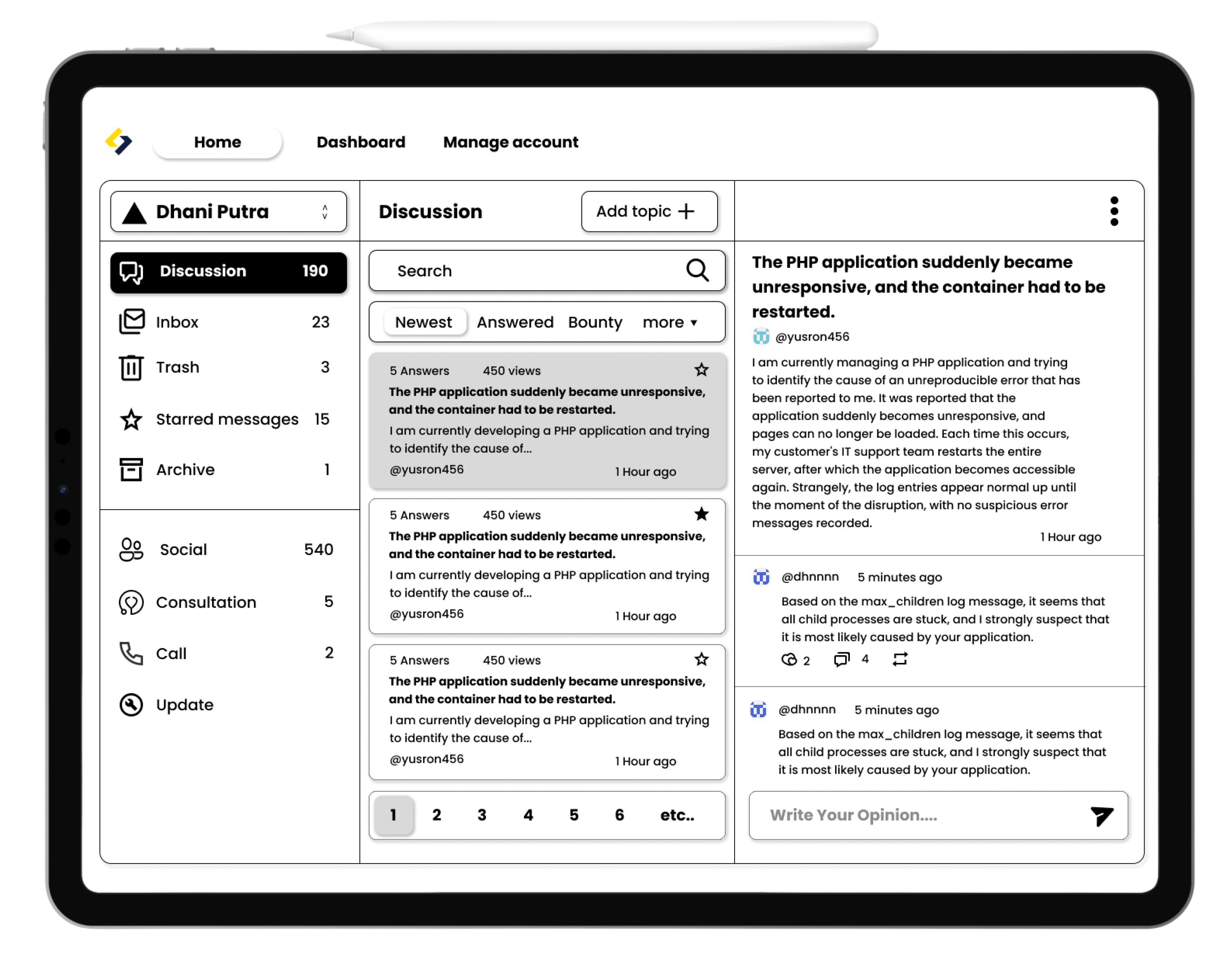 Product Screenshot on Tablet